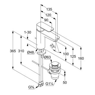 Смеситель для раковины Kludi Pure&Style хром 402900575