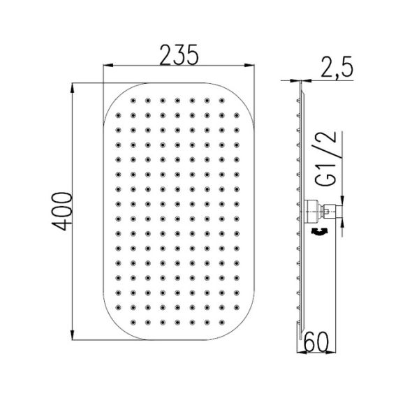 Верхний душ Rav Slezak KS0002 хром