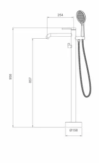 Напольный смеситель для ванны Gappo G3006 хром