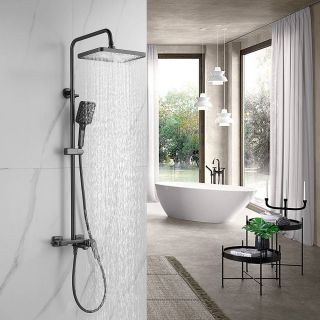 Душевая стойка Shevanik S4226T оружейная сталь