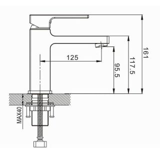 Смеситель для раковины Rose R1001-1 хром