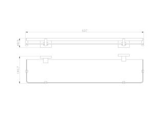 Стеклянная полка для ванной Wonzon & Woghand Flat WW-9727 хром