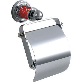 Держатель для туалетной бумаги с крышкой Boheme Murano 10901-R-CR хром/рубиновый