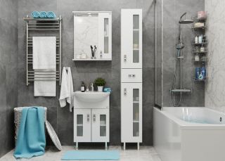 Пенал напольный Onika Кристалл 403050 30см белый