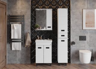 Пенал напольный Onika Балтика Black 403220 32см белый