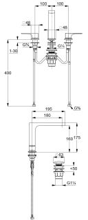 Смеситель для раковины Kludi Decus 54393N175 брашированная бронза