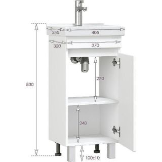 Тумба под раковину напольная Onika Милтон Квадро 104009 40 см белый
