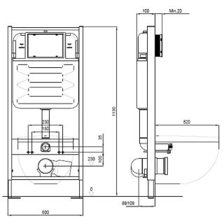 Комплект унитаза с инсталляцией Aquatek SET AQUATEK КЛАССИК-010 4в1 с сиденьем Микролифт и  клавишей смыва хром