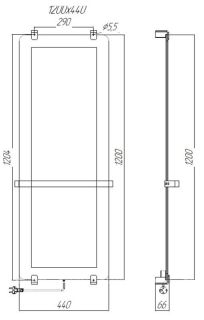 Электрический полотенцесушитель Allen Brau Infinity 8.21003.GL зеркальный 44х120 см