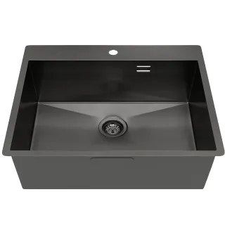 Мойка кухонная Reflexion Iseo 60-BL RX2260BL оружейная сталь