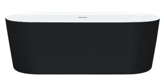 Акриловая ванна Riho Modesty Velvet Fall B090005220 170х76см заполнение через перелив чёрный матовый/белый матовый