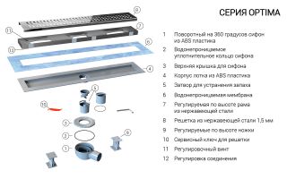Душевой лоток Vincea Optima SAY.601.60.B.M.S.BLOK 60 см