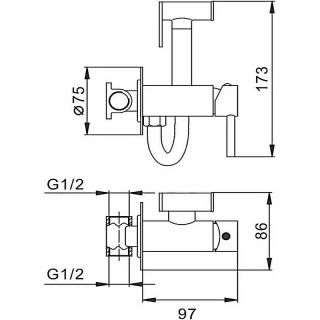 Гигиенический душ со смесителем CeramaLux KBS/001 черный матовый
