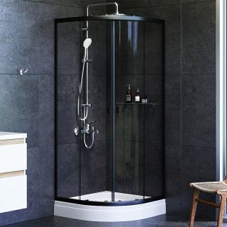 Душевой уголок AM.PM X-Joy Twin Slide 80х80 W88E-205-080BT64 профиль Черный матовый стекло прозрачное