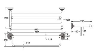 Полка для полотенец Rose RG1408Q 64см бронза