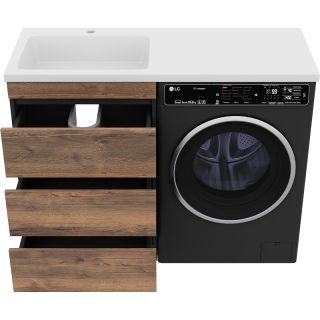 Напольная тумба под раковину Misty Коломбо 120 L УТ000015587 56 см Дуб Галифакс Антрацит