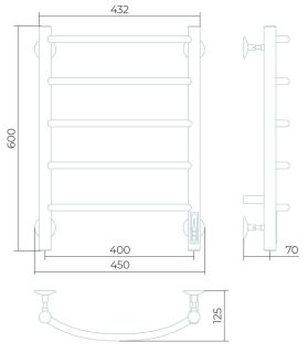 Электрический полотенцесушитель Larusso Классик П5 40x60см хром 4670078536396