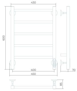 Электрический полотенцесушитель Larusso Феличия П5 40x60см чёрный матовый 4670078536655