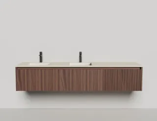 Подвесная тумба Salini Domino 27D220DIN 200см шпон гладкий фасад для двух встраиваемых раковин