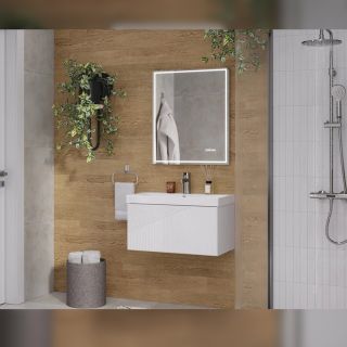 Тумба под раковину подвесная Velvex Edge tp.EDG.9696.70.1Y белый глянец, 70 см