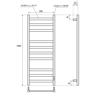 Полотенцесушитель электрический Point Меркурий П10 PN83850W 50 см белый