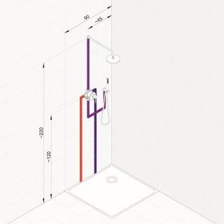 Душевой комплект Kludi Bozz 38736N076 со смесителем брашированное золото