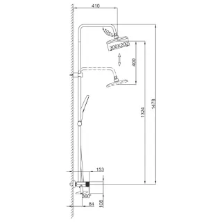 Душевая стойка Frap F24203-6 черный