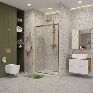 Душевая дверь Niagara NG-42-10AG 100см золото/прозрачное