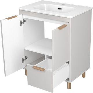 Напольная тумба под раковину Brevita Risacca Crema 70 УТ000025679 Серая матовая