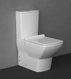 Напольный унитаз Isvea Soluzione 10SZ04002SV/10BPS1002SV/40S40200I c бачком и сиденьем с крышкой с микролифтом белый