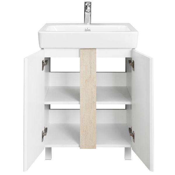Тумба под раковину Акватон Кантри 60см белый/дуб Верона 1A257401AHB20