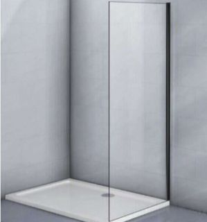 Боковая панель Veconi KP-07B, 1000x1950, черный, прозрачное стекло