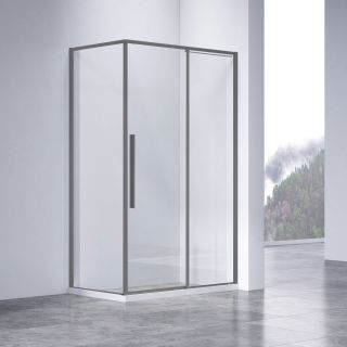 Душевой уголок Vincea Slim-N VSR-4SN9012CLGM, 1200*900, вороненая сталь, стекло прозрачное