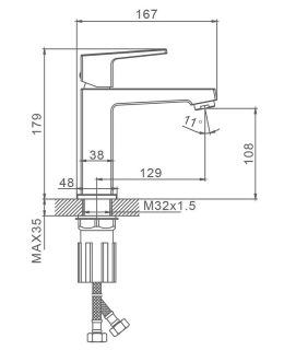Смеситель для раковины Splenka S01.10.06 чёрный