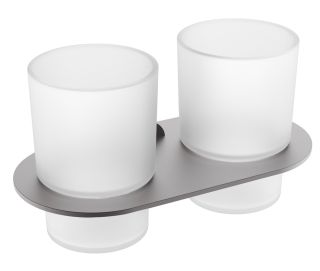 Стакан для ванной комнаты Raglo R300.08.09 двойной графит