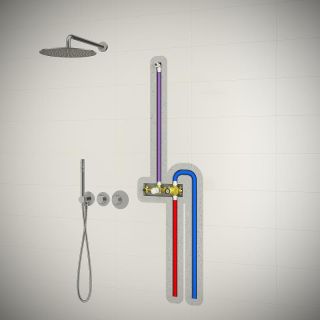 Душевой комплект Timo Saona SX-2359/13SM с термостатом матовый никель