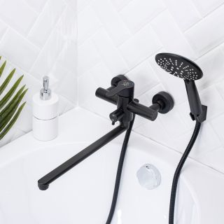 Смеситель для ванны с душем РМС SUS124BL-006EP чёрный