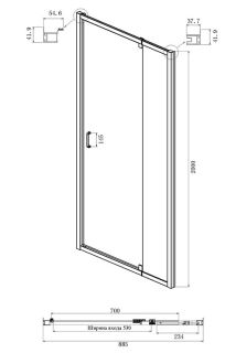 Душевой уголок Ambassador Elysium 111021103KX-80KX 90x80см хром/прозрачное