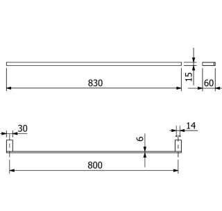 Полотенцедержатель Kludi Vela C 31961N5 80 см брашированный никель
