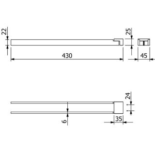 Полотенцедержатель Kludi Vela C 31977N2 40 см сталь оружейная брашированная