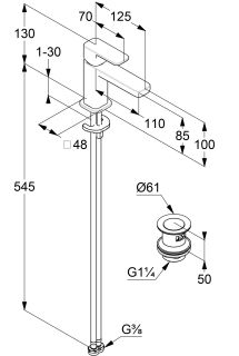 Смеситель для раковины Kludi Renon 42267N075 брашированное золото