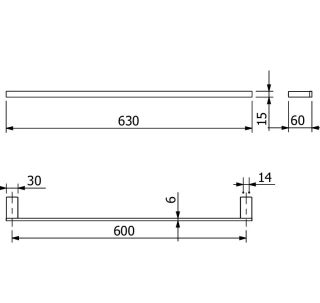 Полотенцедержатель Kludi Vela C 31979N1 60 см брашированная бронза