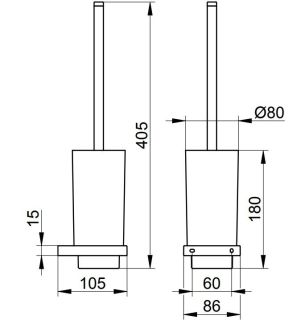 Ёршик для унитаза Keuco Edition 11164059000 никель шлифованный