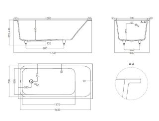 Ванна из искусственного камня Salini Orlanda Kit S-Sense 102116M 170x80см белый матовый