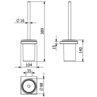 Туалетный ёршик Kludi Vela С 31974N2 сталь оружейная брашированная