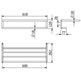 Полка для полотенец Kludi Vela R 58989N0 60 см брашированное золото