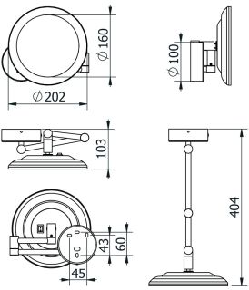 Зеркало косметическое Kludi Vela R 5899553W с 3-х кратным увеличением и LED-подсветкой белый матовый