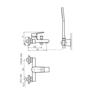 Смеситель для ванны Rav Slezak Colorado CO251.5/1 хром