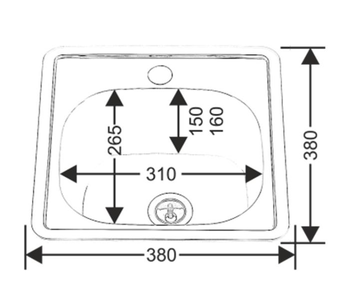 Мойка 3838 Melana 0,6/160 хром с сифоном (022 t *15)