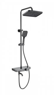 Душевая стойка Wonzon & Woghand WW-B3099-A-BGG с термостатом тёмный графит